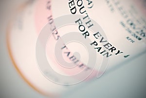 Shallow focus macro of medication bottle