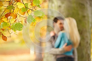 Shallow Focus View Of Romantic Teenage Couple