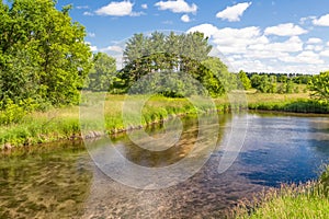 Shallow Kinnickinnic River in Wisconsin