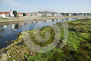 Shallow Neman River In Kaunas City