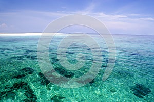 Shallow Open Sea and Sand Bar