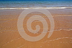 Shallow of sea on sand beach