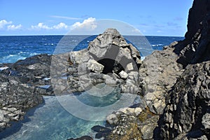 Shallow Tidal Natural Pool Along the Coast of Aruba