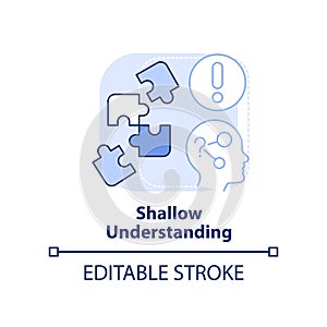 Shallow understanding light blue concept icon