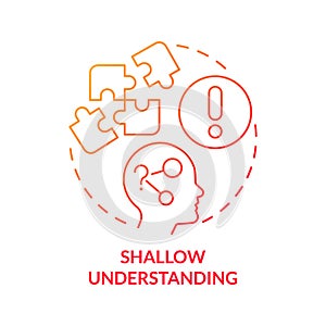 Shallow understanding red gradient concept icon