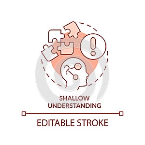 Shallow understanding terracotta concept icon