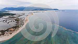 Shallow waters on the shores of the island of levkada, Greece