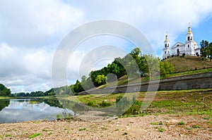 Shallowing of Western Dvina due to dry summer, Vitebsk