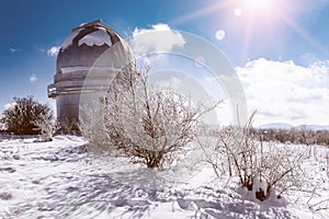 Shamakhi Astrological Observatory in winter time