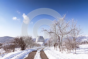 Shamakhi Astrological Observatory in winter time