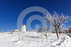 Shamakhi Astrological Observatory in winter time