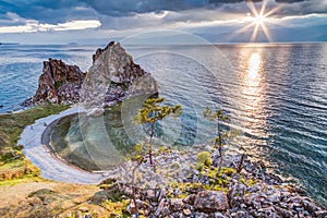 Shaman Rock, Lake Baikal in Russia