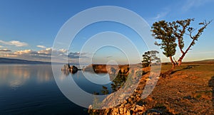 Shaman Rock at Sunset, Island of Olkhon, Lake Baikal, Russia