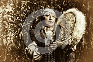 Shaman and tambourine