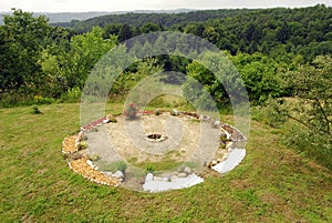 Shamanism circle on a meadow