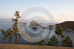 Shamanka-Rock on Olkhon island in Baikal lake,