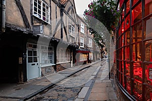 The Shambles, a famous medieval street in York photo