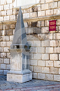 Shameful Pillar near Clock Tower, Old Town, Kotor, Montenegro