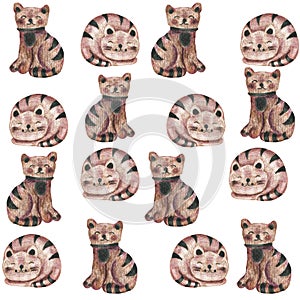 Shameless pattern watercolor seals cute characters