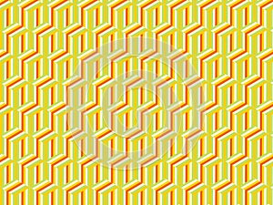 Shameless yellow square with colorful line.
