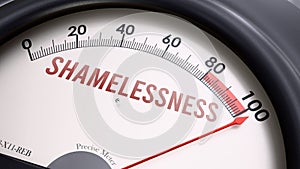 Shamelessness that is hitting a full scale, showing a very high level of shamelessness