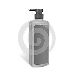Shampoo bottle with blank label