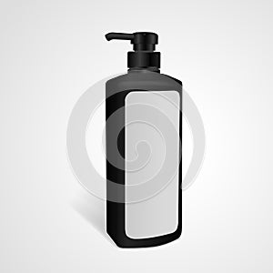 Shampoo bottle with blank label