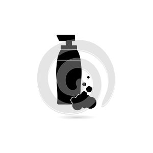 Shampoo bottle icon for web design isolated on white background
