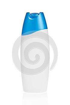 Shampoo bottle isolated on white background photo