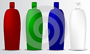 Shampoo bottle mock-up collection promo objects brand set