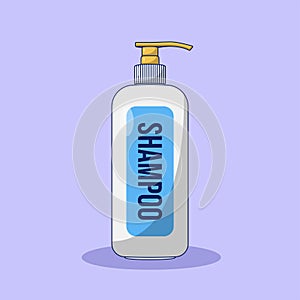 Shampoo Bottle Vector Icon Illustration. Hair Hygiene Vector. Flat Cartoon Style Suitable for Web Landing Page, Banner, Flyer,