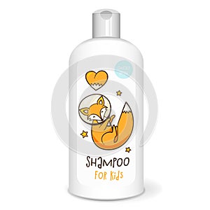 Shampoo bottle, white