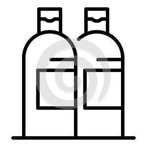 Shampoo bottles icon, outline style