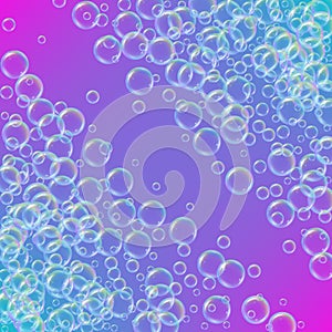 Shampoo foam with colorful realistic bubbles
