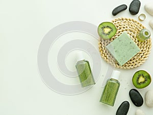 Shampoo, Liquid Soap, Aromatic kiwi fruits And spa stones