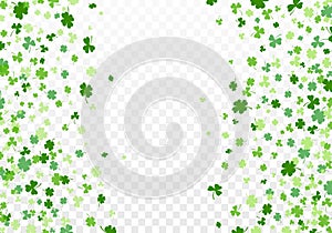 Shamrock or clover leaves flat design green backdrop pattern vector illustration