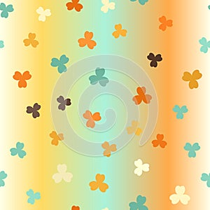 Shamrock glowing background. Seamless vector pattern