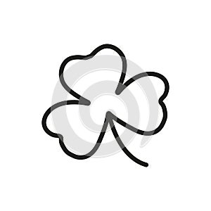 Shamrock icon. Outline vector, Irish clover symbol.