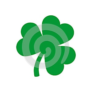 Shamrock icon, Trefoil green icon, Clover symbol of St. Patrick's Day, Vector illustration