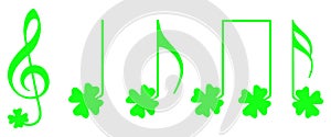 Shamrock musical notes
