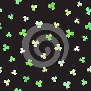 Shamrock pattern. Seamless vector background