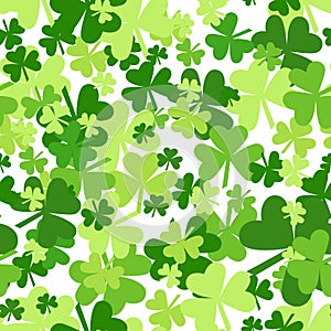 Shamrock Seamless Patterns Set Creative Clover Background For Saint Patricks Day Holiday