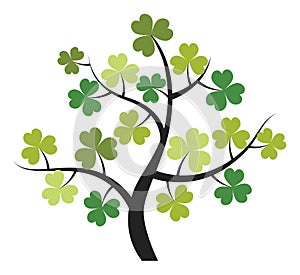 Shamrock Tree. Vector St. Patrick Shamrock Tree