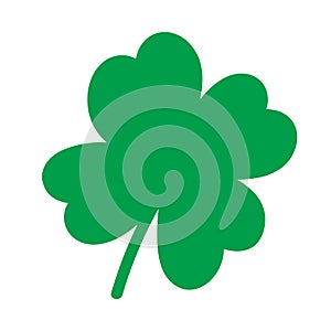 Shamrock vector logo, St. Patricks Day clipart. Green irish symbol element isolated on white background.