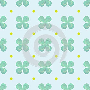 Shamrock wallpaper. Clover leaves seamless vector pattern. St. Patrick s Day background