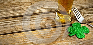 Shamrocks st patrick day and fork