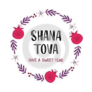 Shana Tova holiday flat vector banner template