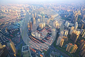 Shanghai aerial cityscape