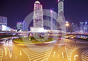 Shanghai bund buildings at night