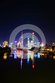 Shanghai bund lujiazui night scene